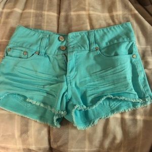 Bright blue shorts